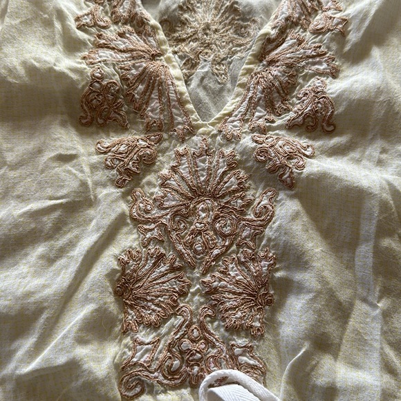 Free People Flutter Sleeve Embroidered Cinch Waist Sheath Dress🤍🤍🤍 - Picture 5 of 9